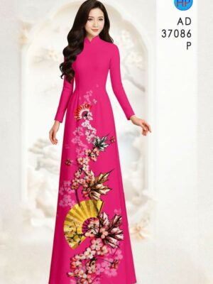 Vai Ao Dai Hoa In 3D Doc Dao AD 37086