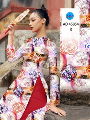 Vai Ao Dai Hoa In 3D Sang Trong AD 45854
