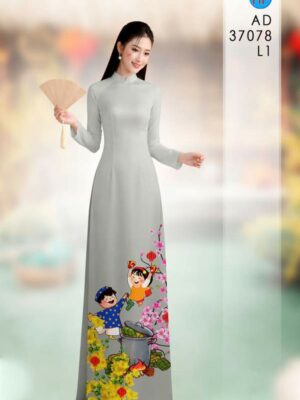 Vai Ao Dai Hoa Mai Tet Sang Trong AD 37078