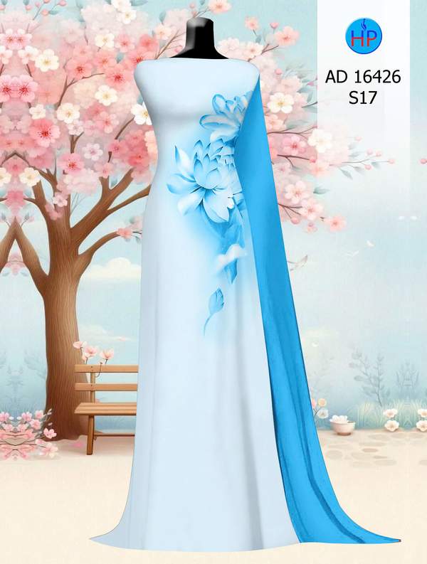 Vải Áo Dài Hoa Sen Kiểu Mới AD 16426 1 Vai Ao Dai Hoa Sen Kieu Moi AD 16426