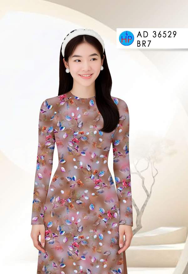 Vải Áo Dài In Hình Lá Vừa Ra AD 36529 1 Vai Ao Dai In Hinh La Vua Ra AD 36529