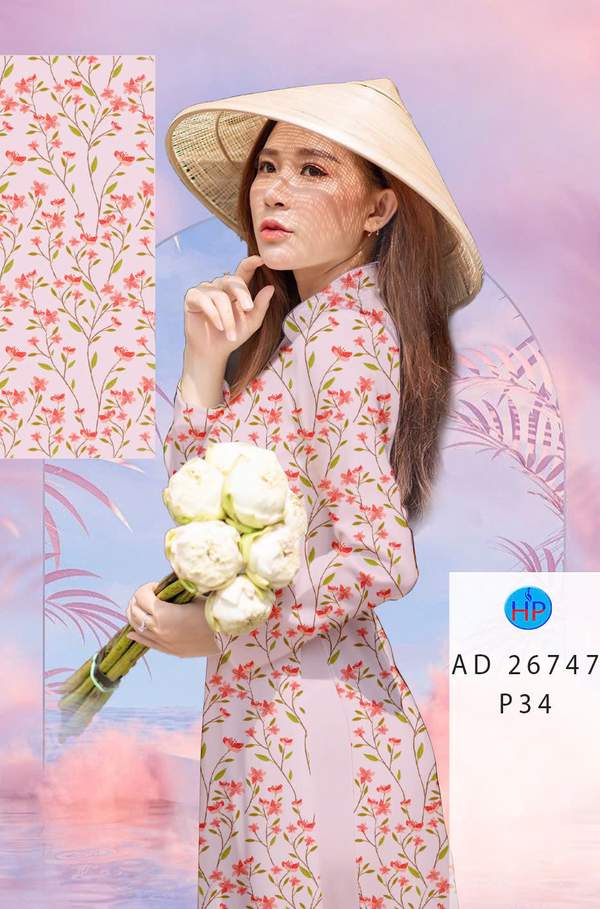 Vải Áo Dài Hoa Đều Độc Đáo AD 26747 1 Vai Ao Dai Hoa Deu Doc Dao AD 26747