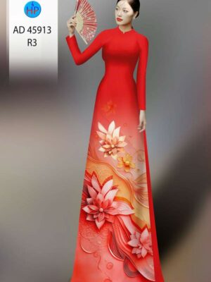 Vai Ao Dai Hoa In 3D Vua Ra AD 45913