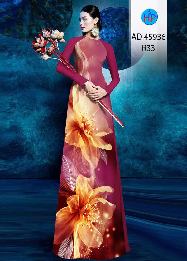 Vải Áo Dài Hoa In 3D Vừa Ra AD 45936 1 Vai Ao Dai Hoa In 3D Vua Ra AD 45936