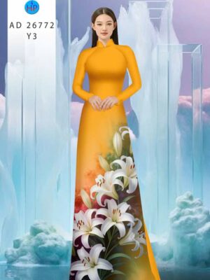 Vải Áo Dài Hoa Ly Kiểu Mới AD 26772 25 vai ao dai ca tinh zhps