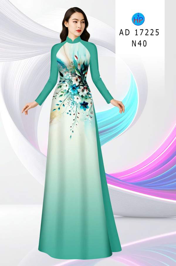 Vải Áo Dài Hoa In 3D Kiểu Mới AD 17225 1 Vai Ao Dai Hoa In 3D Kieu Moi AD 17225