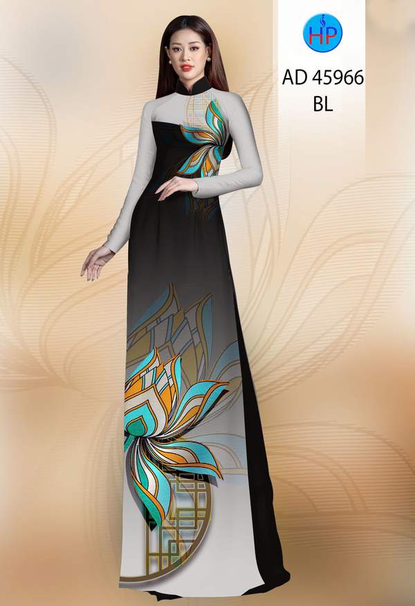 Vải Áo Dài Hoa In 3D Kiểu Mới AD 45966 2 Vai Ao Dai Hoa In 3D Kieu Moi AD 45966