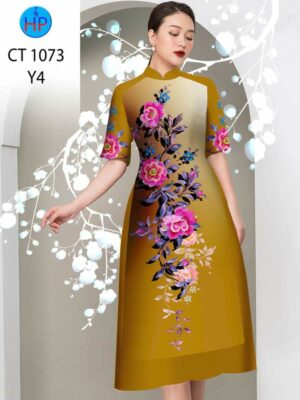 Vai Ao Dai Hoa In 3D Sang Trong AD CT1073