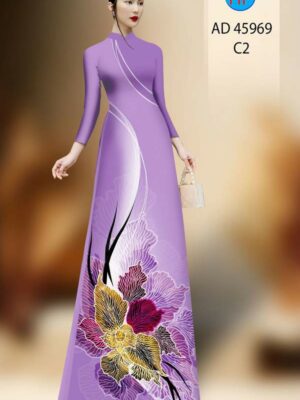 Vai Ao Dai Hoa In 3D Thu Hut AD 45969