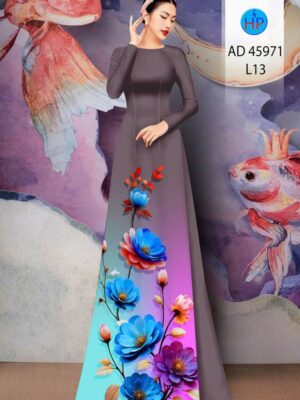 Vai Ao Dai Hoa In 3D Thu Hut AD 45971