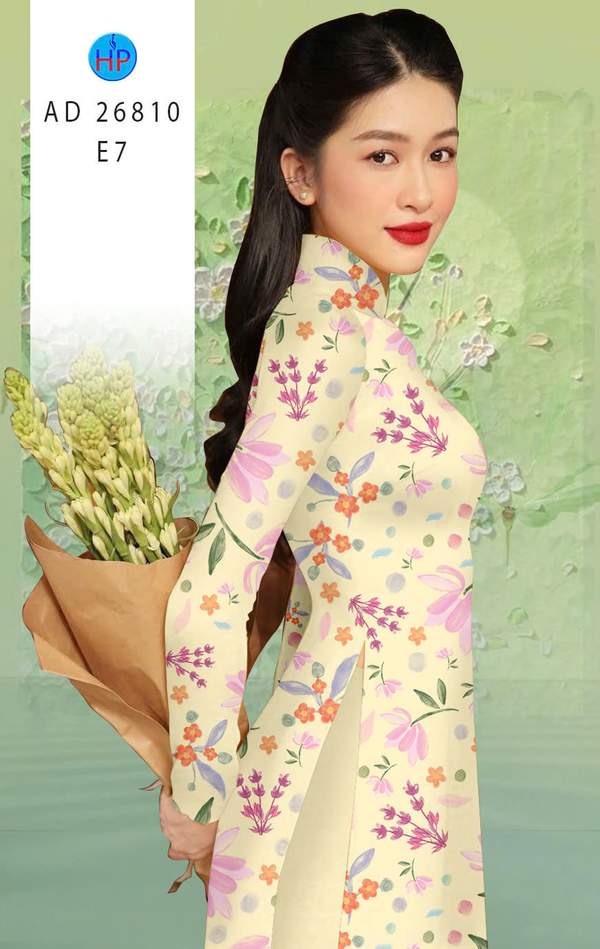 Vải Áo Dài Hoa Nhí Mới Ra AD 26810 1 Vai Ao Dai Hoa Nhi Moi Ra AD 26810