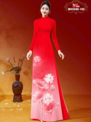 Vai Ao Dai Hoa Sen Kieu Moi AD MH2690