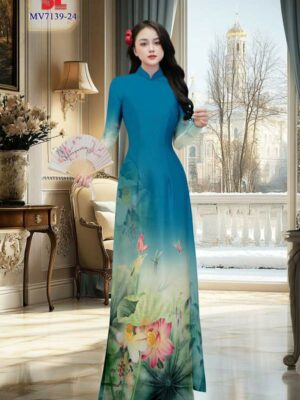Home 113 Vai Ao Dai Hoa Sen Kieu Moi AD MV7139