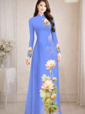 Vai Ao Dai Hoa Sen Moi Ra AD MH2707