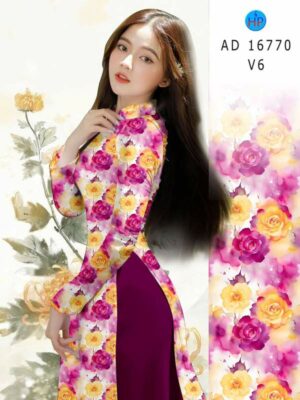 Vai Ao Dai Hoa Hong Deu Moi Ra AD 16770