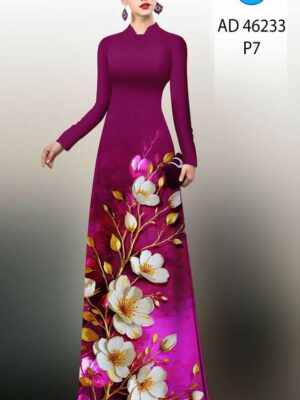 Vai Ao Dai Hoa In 3D Doc Dao AD 46233