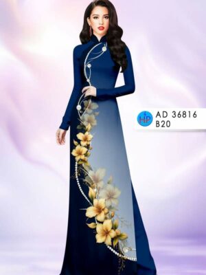 Vai Ao Dai Hoa In 3D Sang Trong AD 36816