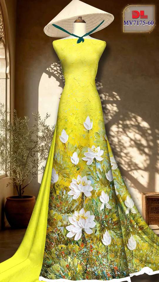 Vải Áo Dài Hoa Sen Độc Đáo AD MV7175 1 Vai Ao Dai Hoa Sen Doc Dao AD MV7175