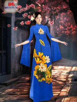 Vai Ao Dai Hoa Sen Kieu Moi AD MV7177