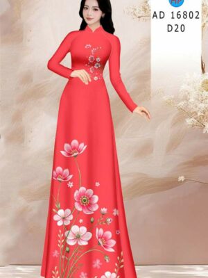 Vai Ao Dai Hoa In 3D Thu Hut AD 16802