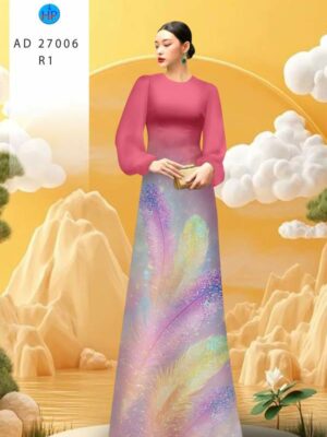 Vai Ao Dai Hoa In 3D Thu Hut AD 27006
