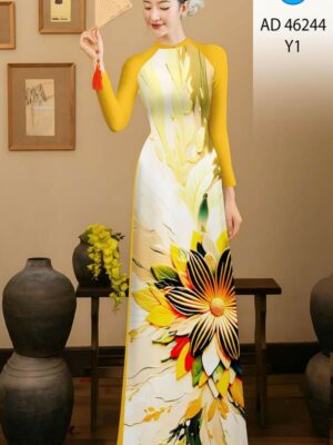Vai Ao Dai Hoa In 3D Vua Ra AD 46244