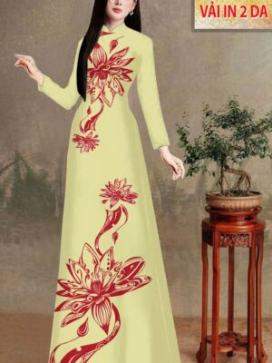 Vai Ao Dai Hoa In 4D Sang Trong AD MT186