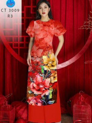 1780451685 34 Vai Ao Dai Hoa In 3D Sang Trong AD 3009