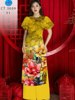 1780451685 525 Vai Ao Dai Hoa In 3D Sang Trong AD 3009