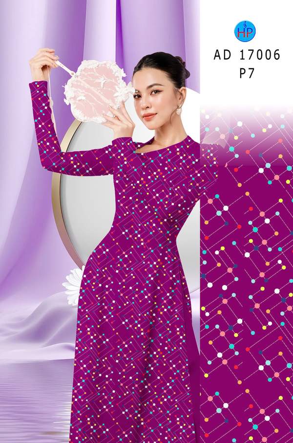 Vải Áo Dài Chấm Bi Độc Đáo AD 17006 18 1785466171 198 Vai Ao Dai Cham Bi Doc Dao AD 17006