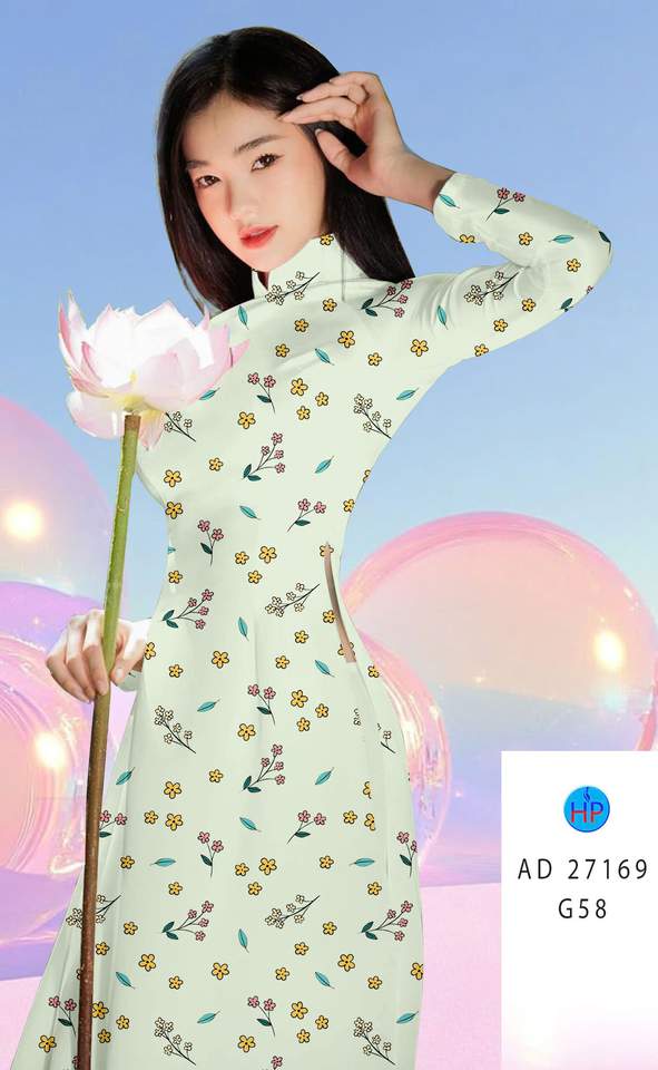 Vải Áo Dài Hoa Đều Thu Hút AD 27169 1 Vai Ao Dai Hoa Deu Thu Hut AD 27169