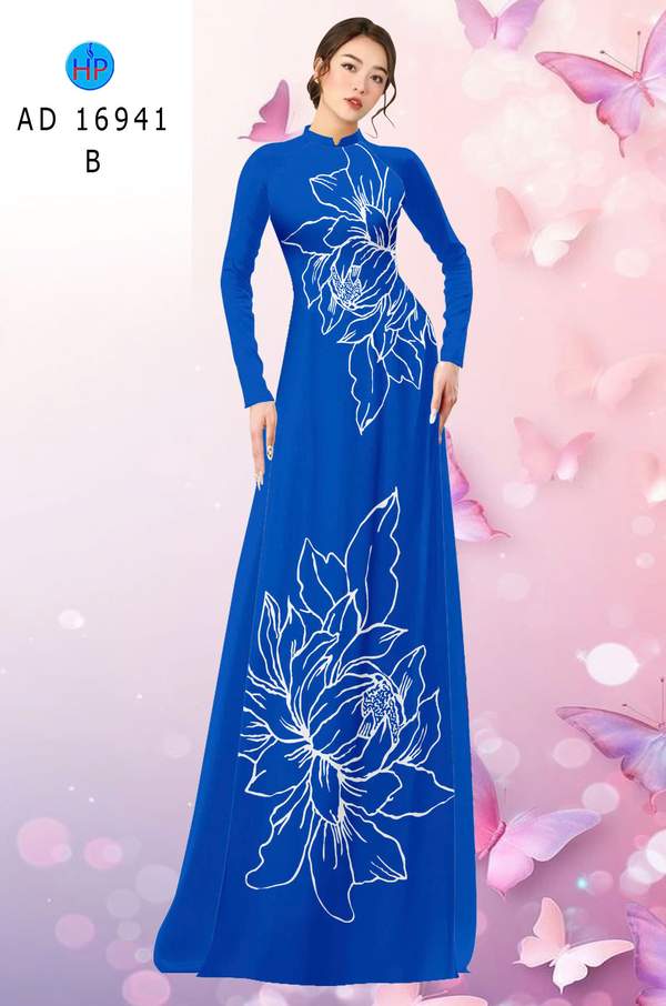 Vải Áo Dài Hoa In 3D Kiểu Mới AD 16941 1 Vai Ao Dai Hoa In 3D Kieu Moi AD 16941