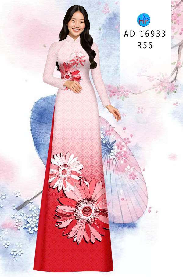Vải Áo Dài Hoa In 3D Mới Ra AD 16933 2 Vai Ao Dai Hoa In 3D Moi Ra AD 16933