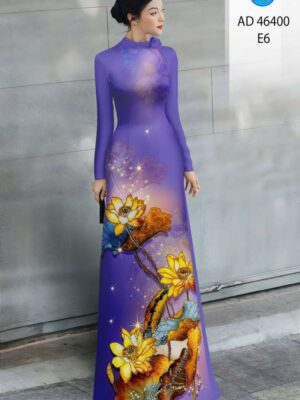 Vai Ao Dai Hoa Sen Doc Dao AD 46400