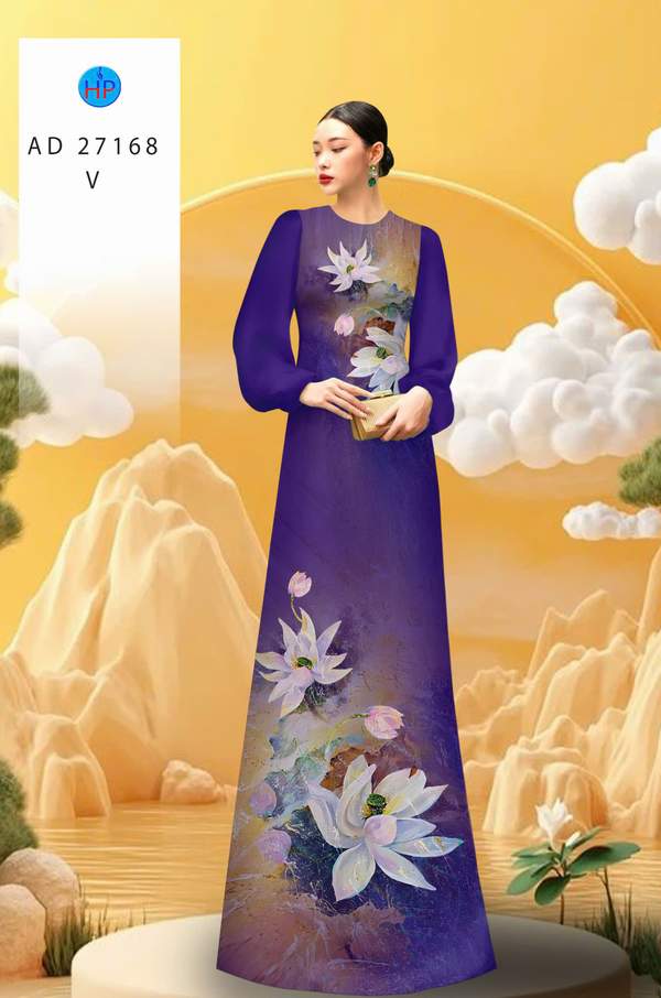 Vải Áo Dài Hoa Sen Thu Hút AD 27168 1 Vai Ao Dai Hoa Sen Thu Hut AD 27168