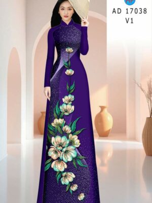 Vai Ao Dai Hoa In 3D Kieu Moi AD 17038