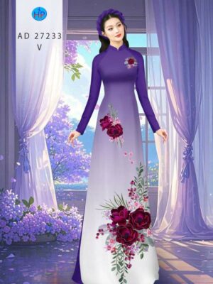 Vai Ao Dai Hoa In 3D Sang Trong AD 27233