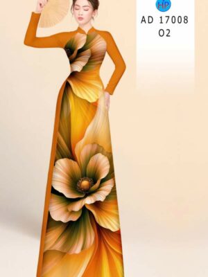 Vai Ao Dai Hoa In 3D Thu Hut AD 17008