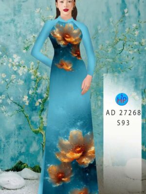 Vai Ao Dai Hoa In 3D Thu Hut AD 27268