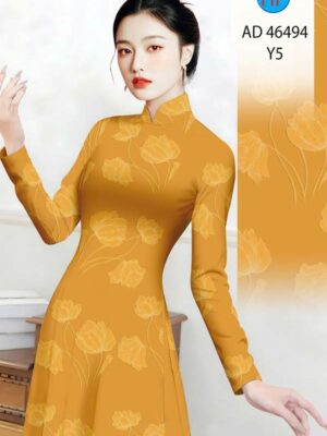 Vai Ao Dai Hoa In 3D Thu Hut AD 46494