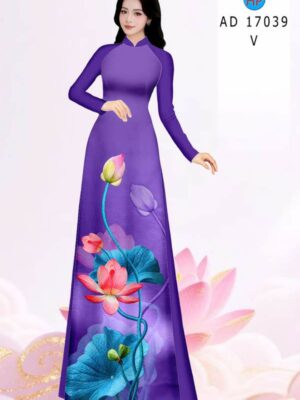 Vai Ao Dai Hoa Sen Moi Ra AD 17039
