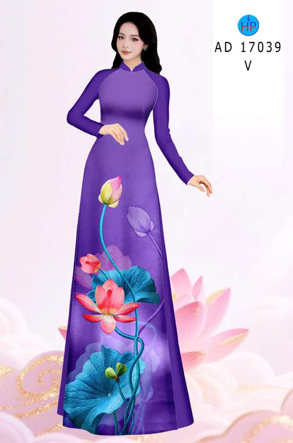 Vải Áo Dài Hoa Sen Mới Ra AD 17039 1 Vai Ao Dai Hoa Sen Moi Ra AD 17039