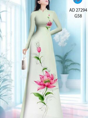 Vai Ao Dai Hoa Sen Sang Trong AD 27294