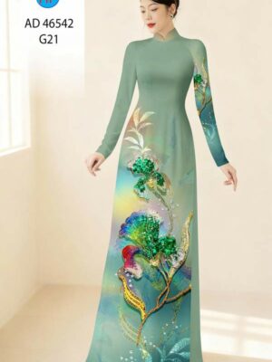 Home 87 Vai Ao Dai Hoa In 3D Sang Trong AD 46542
